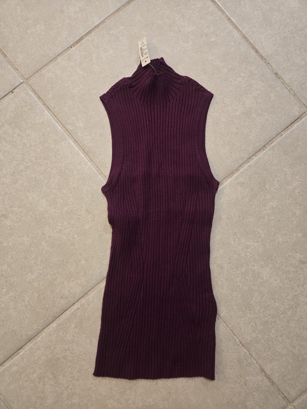 NWT Madewell Ribbed Sleeveless Mock Neck Tank - Plum